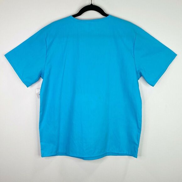 Walmart Solid Blue Scrub Top Shirt Size Small S - Picture 2 of 10